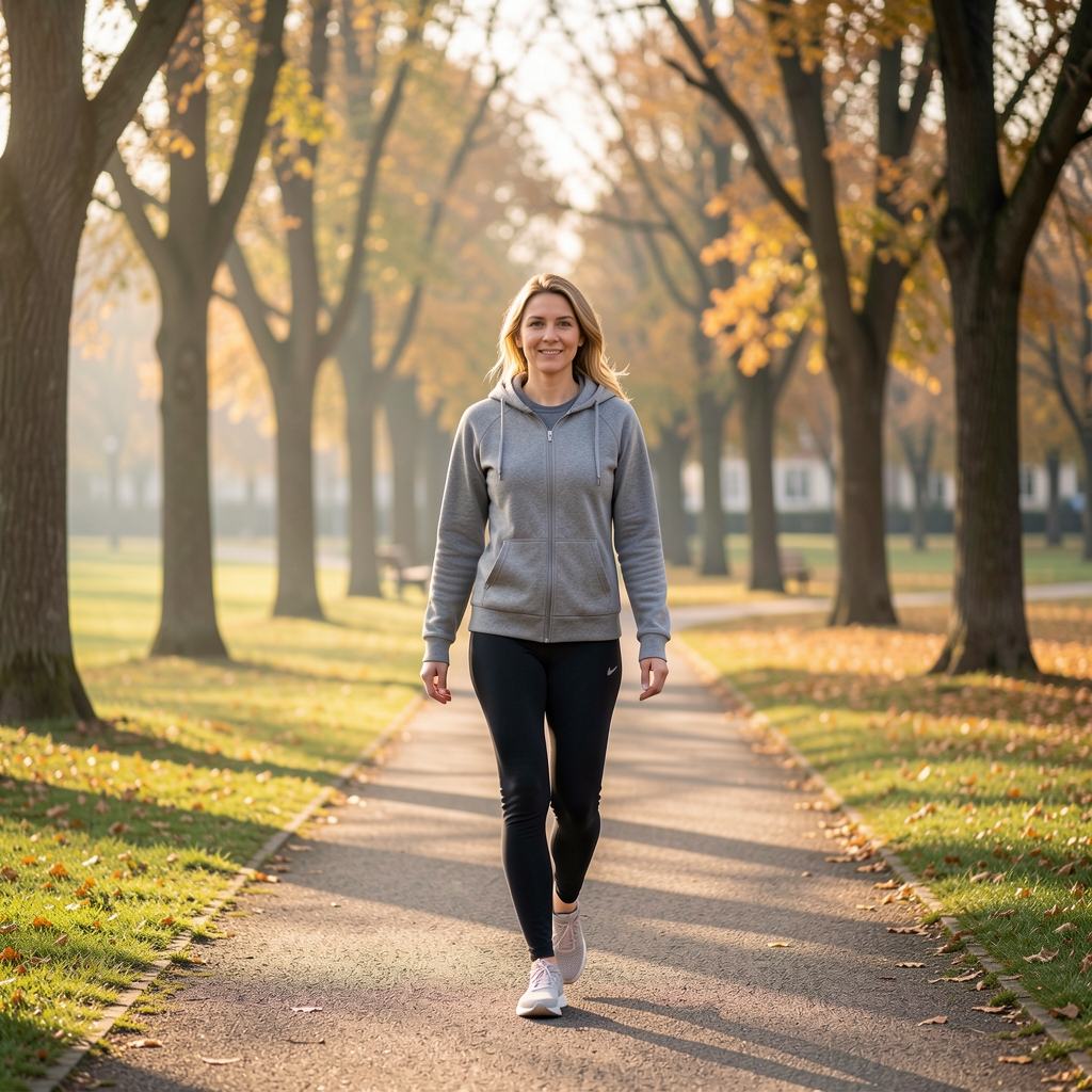 Osoba koja trči sporom tempom u parku, rekreativni sport na otvorenom u prirodnom okruženju